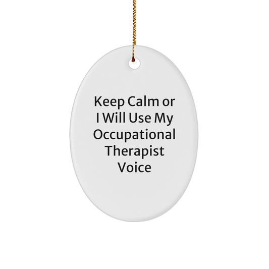 Christmas Gift for Her Occupational Therapist Oval Ornament Present - Image 1