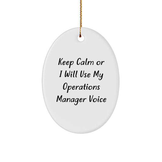 Novelty Operations Manager Oval Ornament for Friends Christmas Gift - Image 1