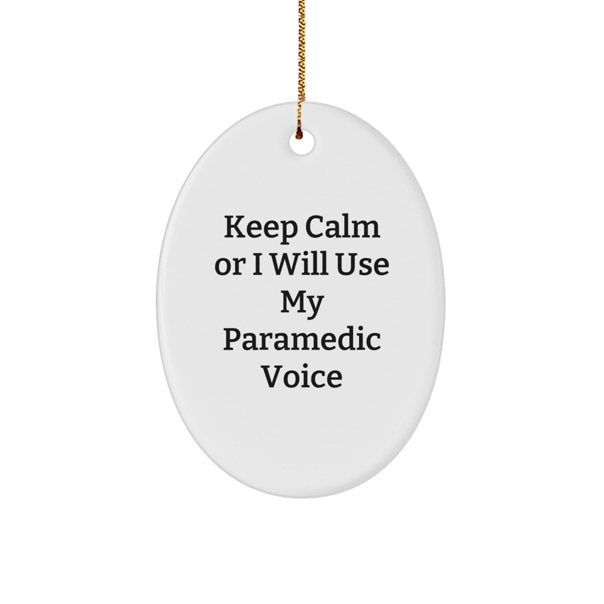 Paramedic Oval Holiday Christmas Ornament Idea for Coworkers Gift - Image 1
