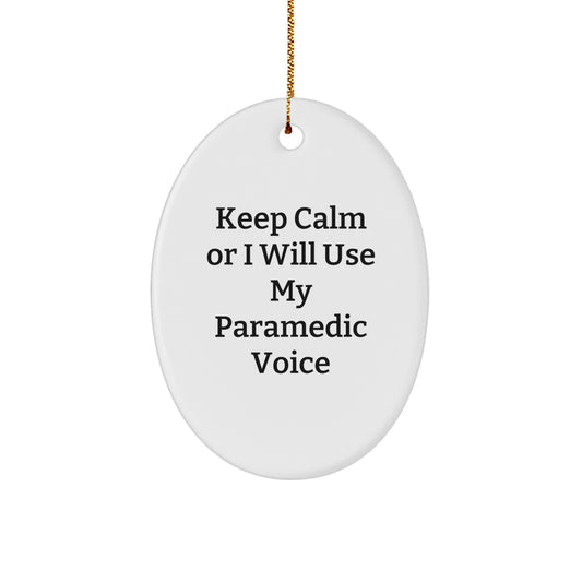 Paramedic Oval Holiday Christmas Ornament Idea for Coworkers Gift - Image 1