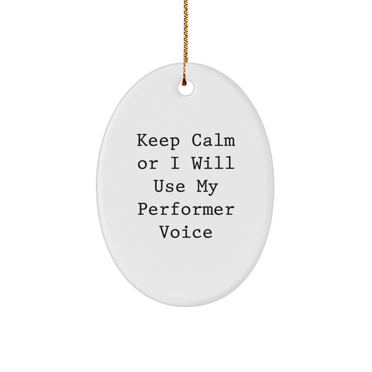 Performer Keepsake Christmas Ornament for Him Gift White 3.25 Tall - Image 1