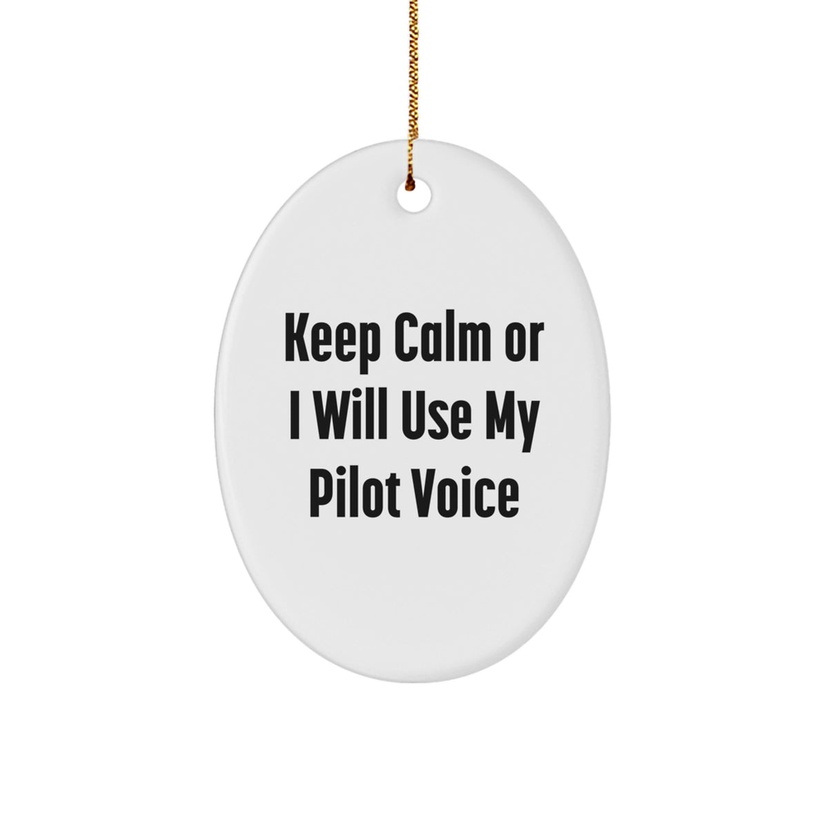 Christmas Ornament Gift Pilot Keepsake - Favorite for Kids, Keep Calm - Image 1