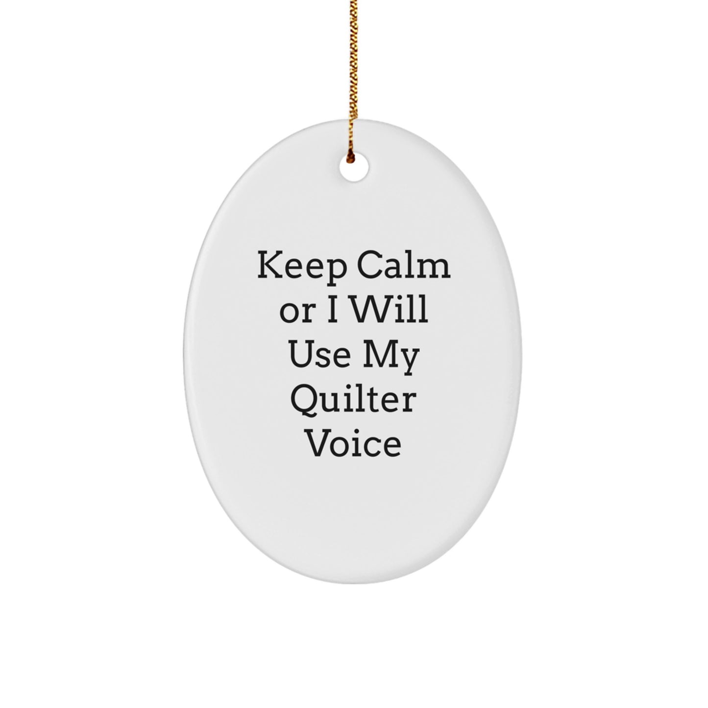Christmas Gift for Her Quilter Oval Ornament Present - Image 1