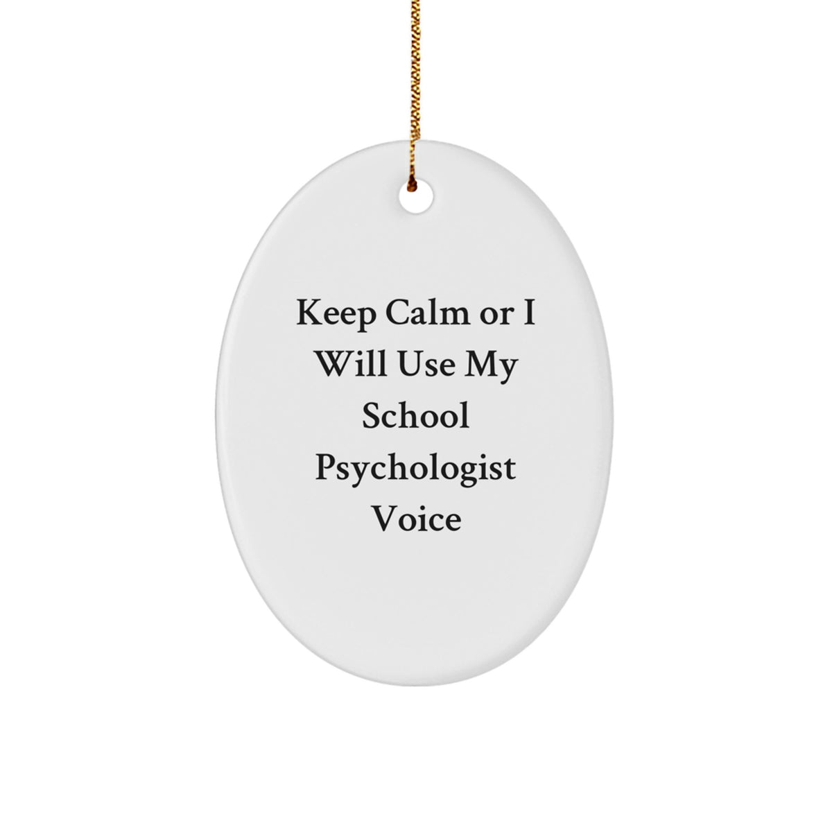 School Psychologist Keepsake Oval Ornament for Him Christmas Gift - Image 1