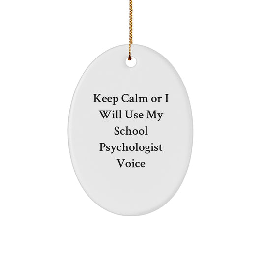 School Psychologist Keepsake Oval Ornament for Him Christmas Gift - Image 1