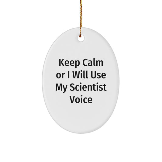 Scientist Keepsake Christmas Ornament for Him Gift With Sublimated Quote - Image 1