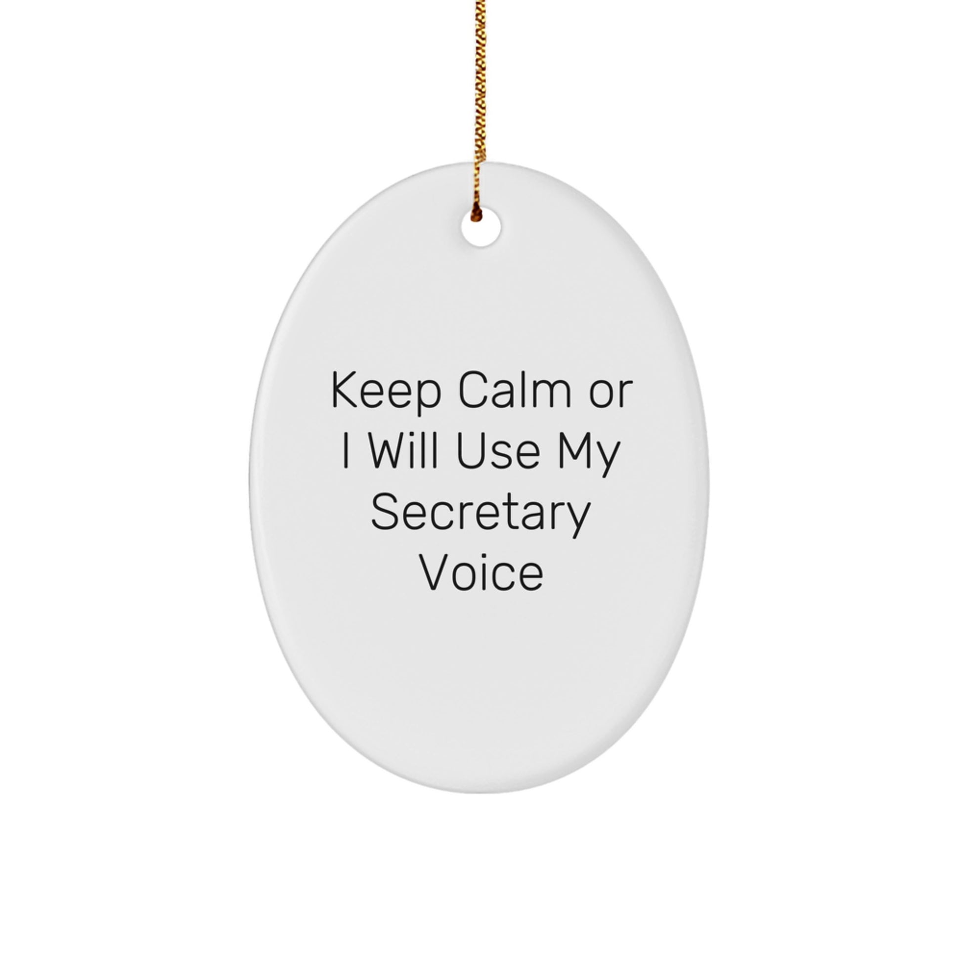 Funny Secretary Oval Ornament, Gifts for Secretary from Friends and Family, Christmas Unique Gifts, Oval Ornament with Funny Quote - Image 1