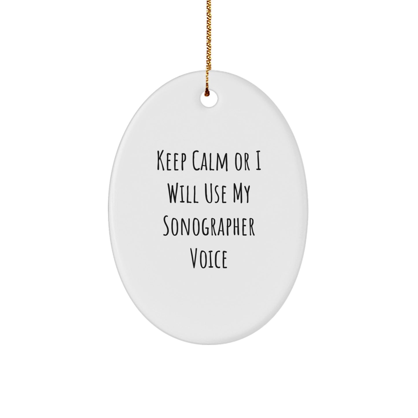 Funny Sonographer Oval Ornaments Gifts from Friends for Christmas Unique Presents - Image 1