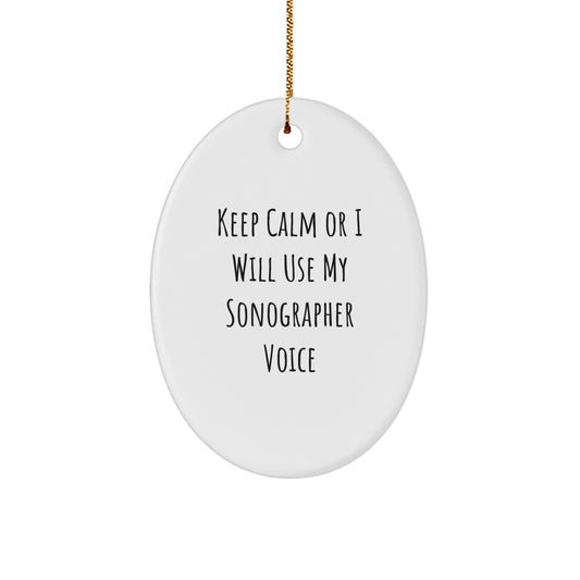 Funny Sonographer Oval Ornaments Gifts from Friends for Christmas Unique Presents - Image 1