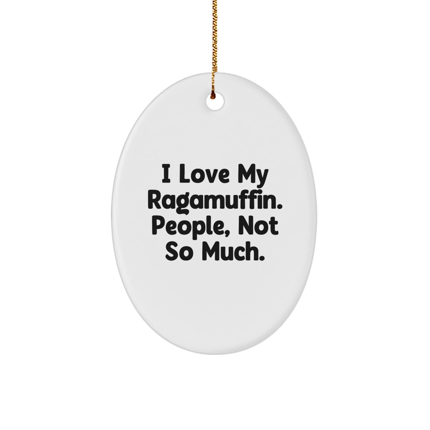 Ragamuffin Cat Oval Ornament Funny Gift for Friends and Family Members This Christmas - Image 1