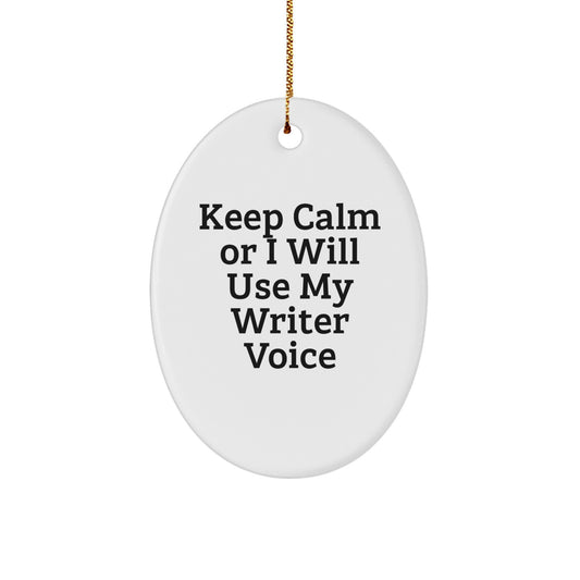 Funny Writer Gifts from Friends, Oval Ornament for Writers, Christmas Unique Gifts for Men, Women, Coworkers, Family - Image 1