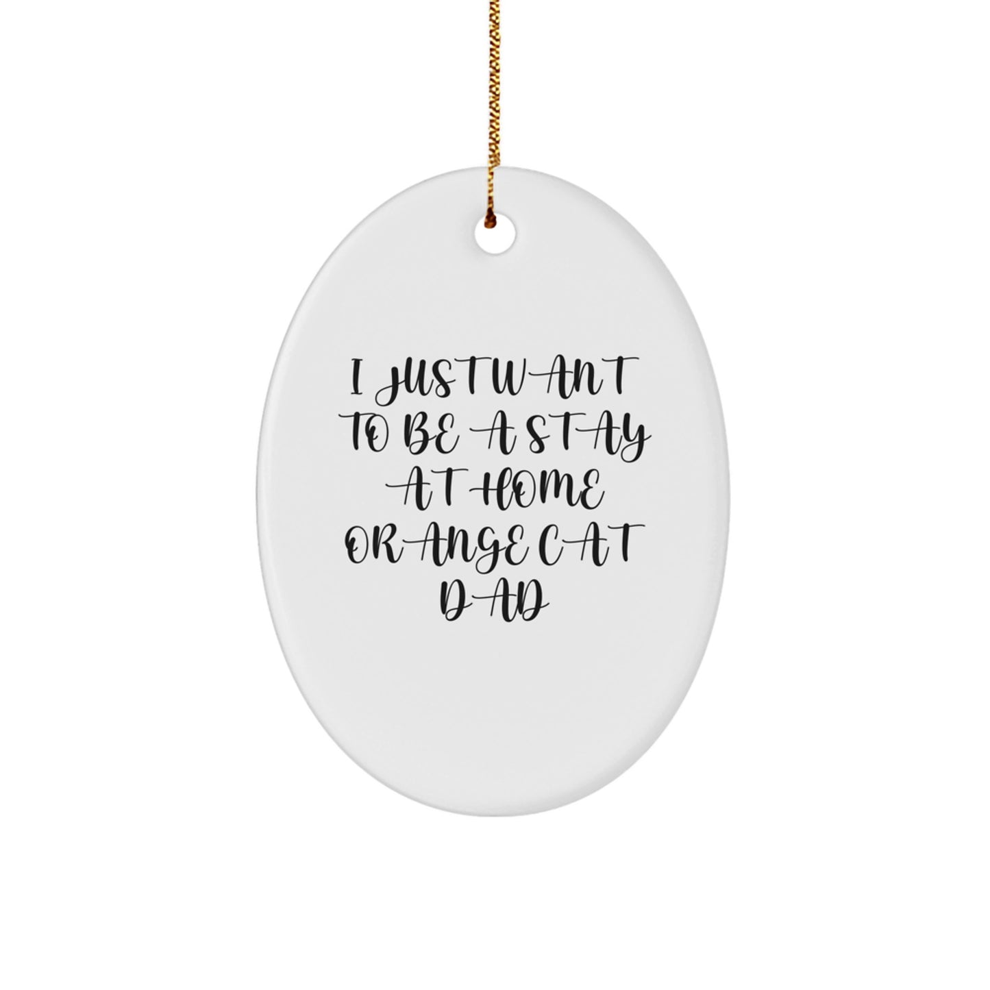 Funny Orange Cat Dad Oval Ornament Gifts from Men to Friends for Christmas - Image 1