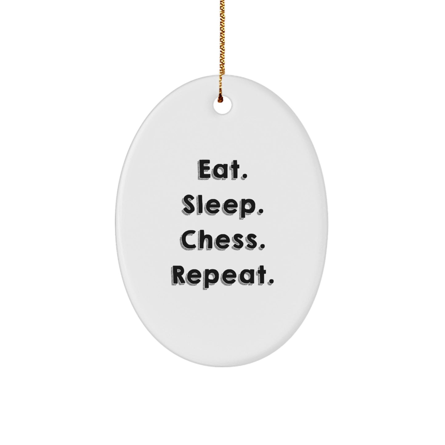 Funny Chess Oval Ornament Gifts for Chess Lovers from Friends and Family Perfect for Christmas Unique Presents - Image 1