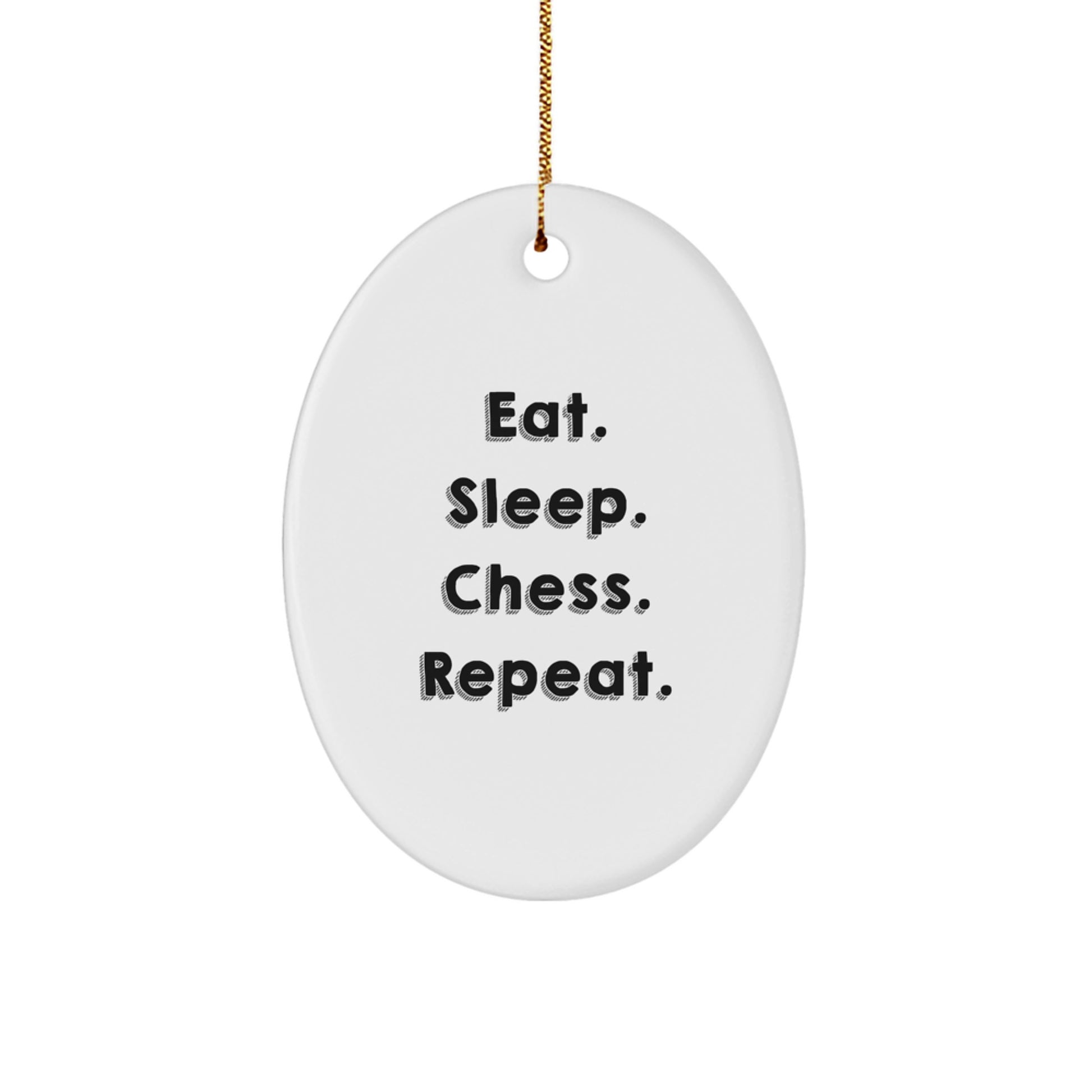 Funny Chess Oval Ornament Gifts for Chess Lovers from Friends and Family Perfect for Christmas Unique Presents - Image 1