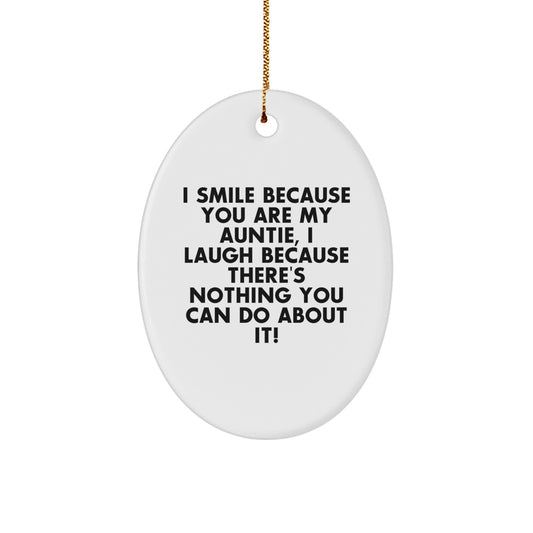 Funny Auntie Oval Ornament Gifts for Auntie Auntie Quotes Christmas - Image 1