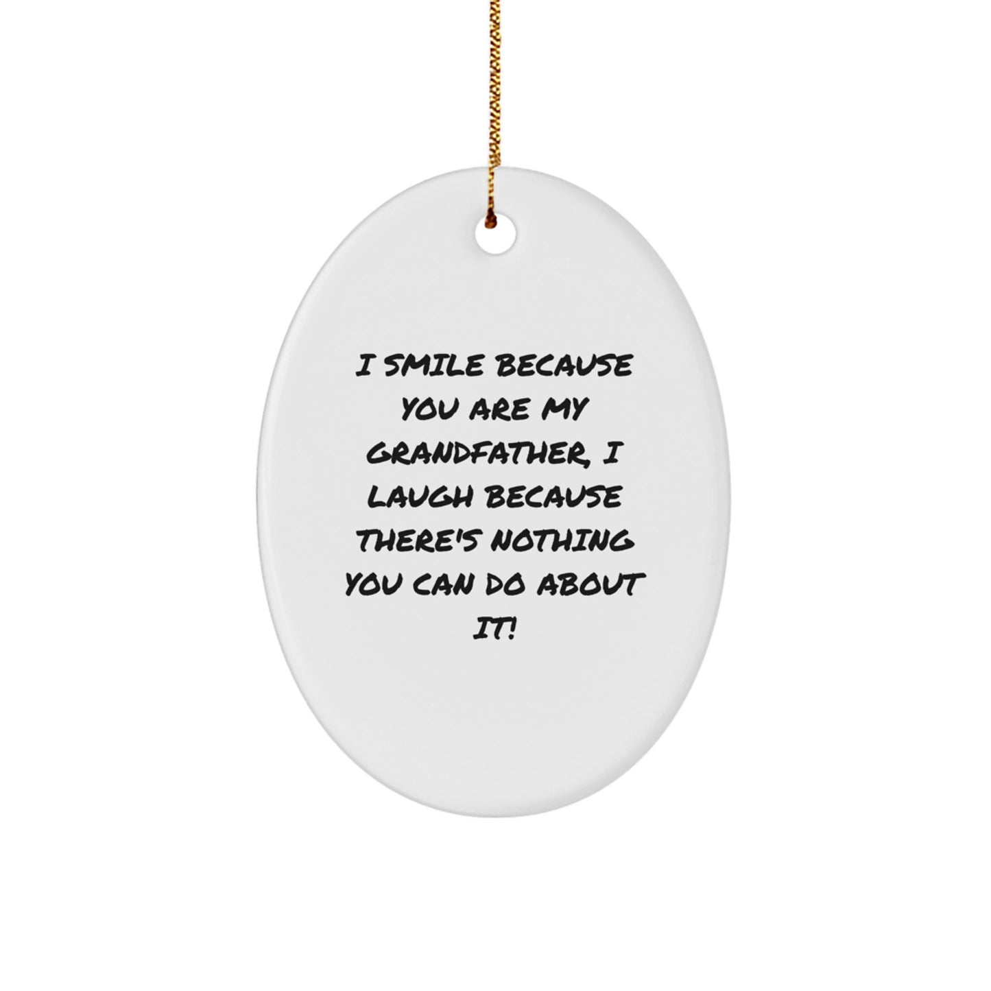 Funny Grandfather Oval Ornament Gifts from Family to Grandfather, Oval Ornament Grandfather Gifts for Christmas Unique Gifts - Image 1