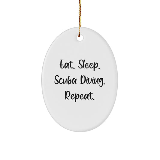 Funny Scuba Diving Oval Ornaments Gifts from Friends for Scuba Diving Lovers at Christmas Unique Gifts - Image 1
