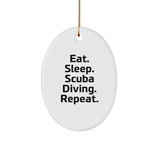 Funny Scuba Diving Oval Ornament Gifts for Friends, Scuba Diving Enthusiasts, Men, Women, and Family Members from Scuba Diving Lovers - Image 1
