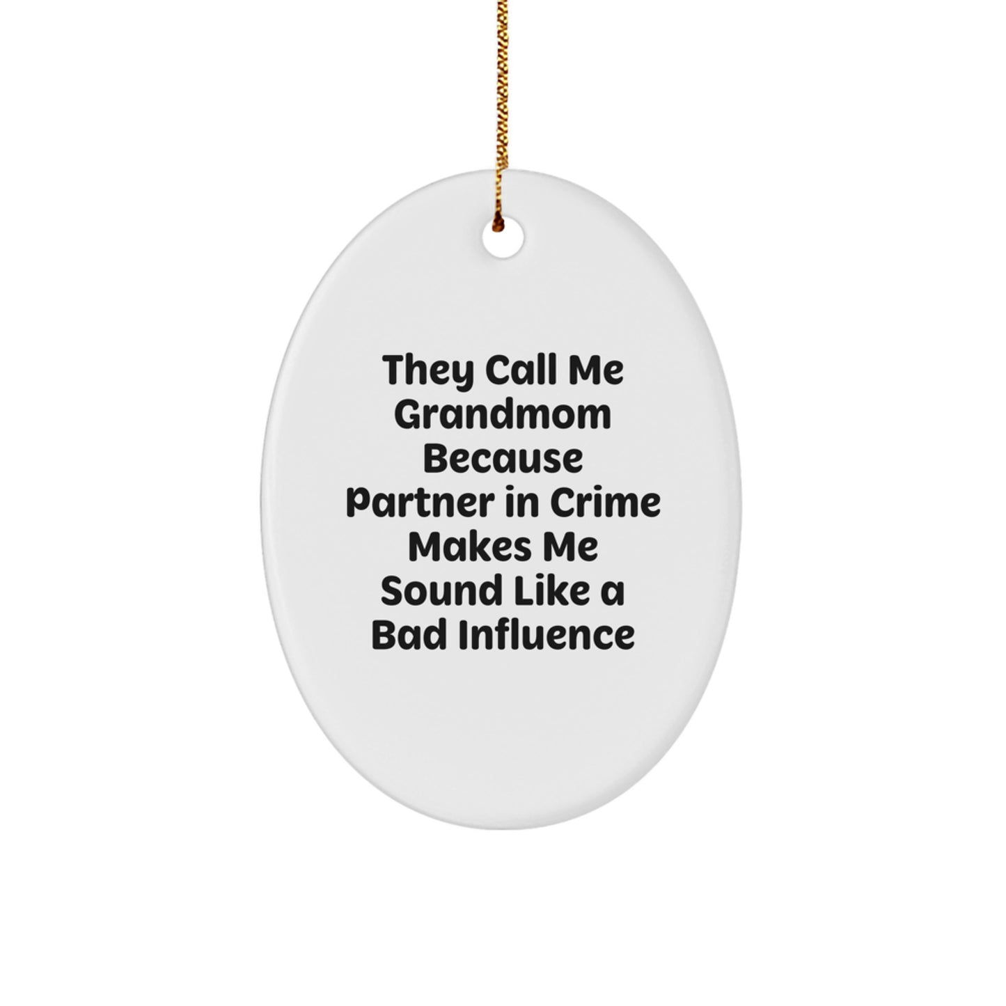 Funny Grandmom Oval Ornament Gifts from Family for Grandmom Christmas Unique - Image 1