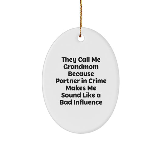 Funny Grandmom Oval Ornament Gifts from Family for Grandmom Christmas Unique - Image 1