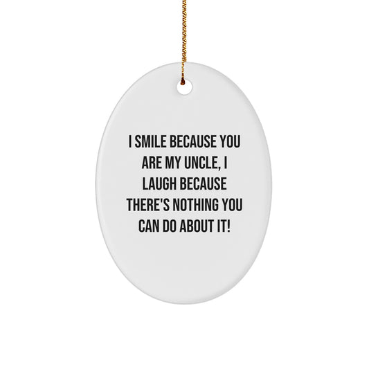 Funny Uncle Oval Ornament Gifts from Family Friends for Christmas Unique Decorations - Image 1