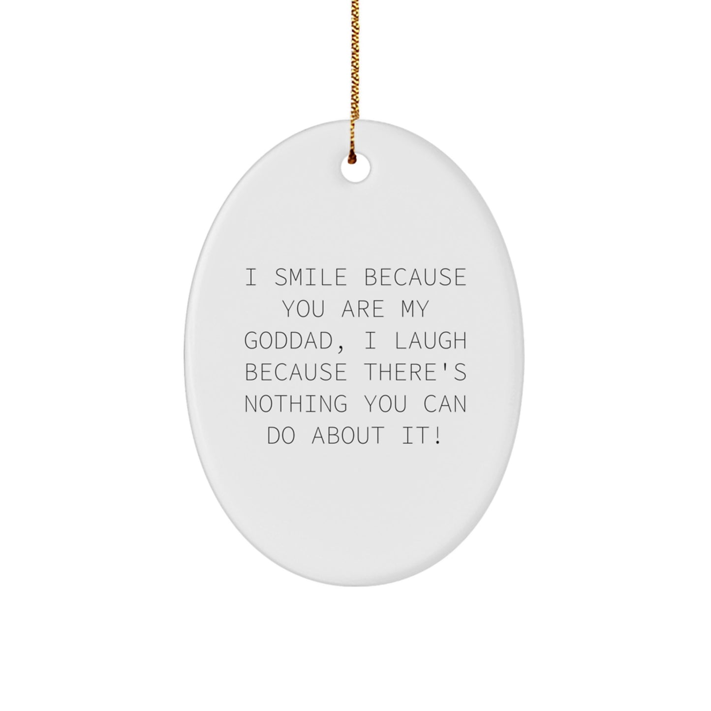 Christmas Gift for Her Goddad Keepsake Oval Ornament Present - Image 1