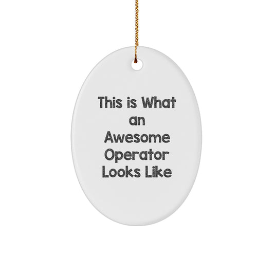 Funny Operator Gifts, Oval Ornament Quote This Is What An Awesome Operator Looks Like, Gifts for Operator Men, Unique Christmas Unique Gifts for Coworkers and Friends - Image 1