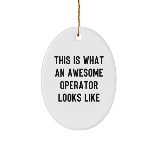 Funny Operator Gifts for Men Oval Ornament Christmas Unique - Image 1