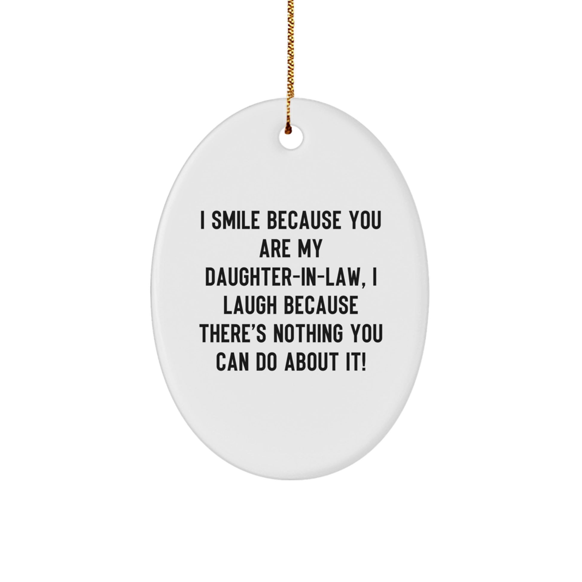Playful Daughter-in-law Oval Ornament Christmas Gift for Friends - Image 1