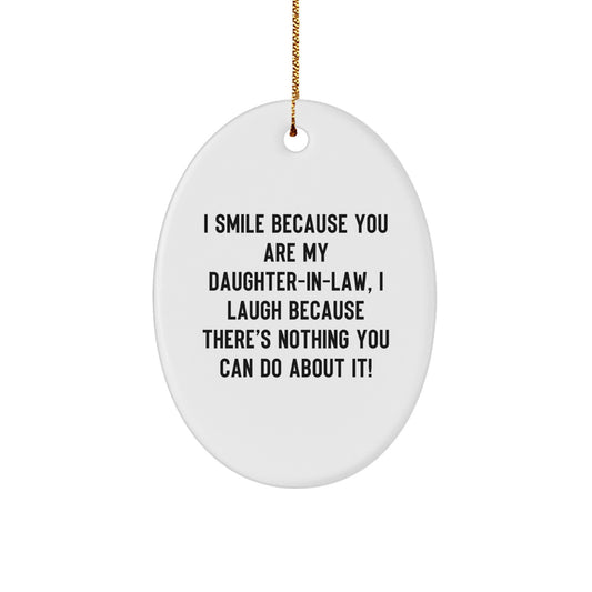 Playful Daughter-in-law Oval Ornament Christmas Gift for Friends - Image 1