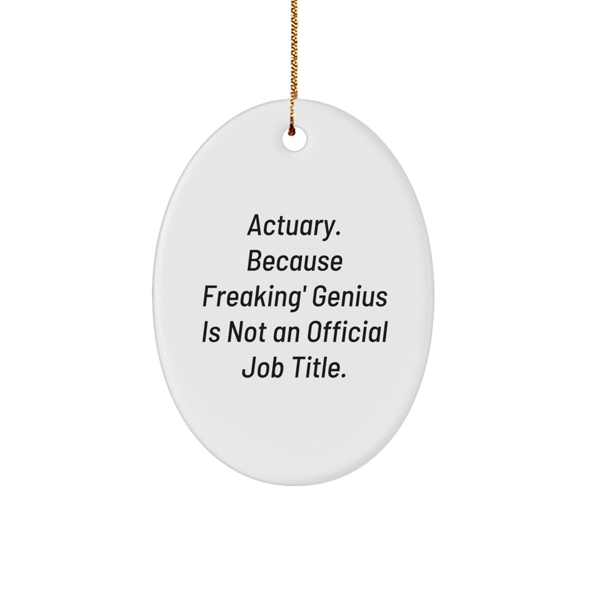 Unique Actuary Oval Ornament Gifts from Friends, Coworkers, or Family - Inspirational geniuses Deserve This Cute Oval Ornament - Image 1