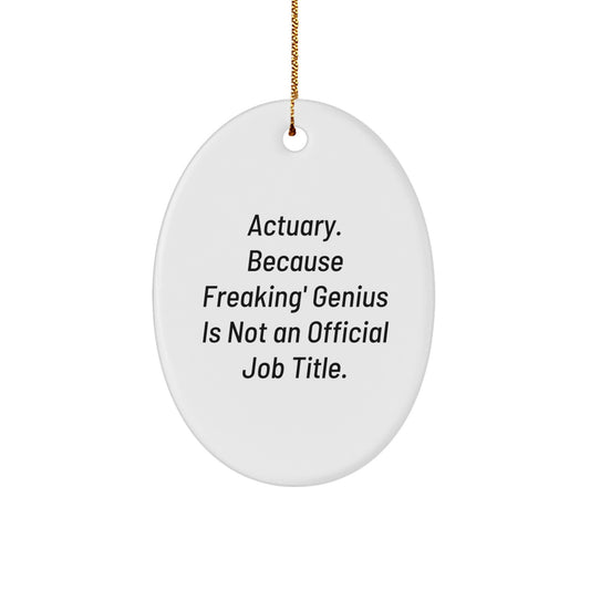 Unique Actuary Oval Ornament Gifts from Friends, Coworkers, or Family - Inspirational geniuses Deserve This Cute Oval Ornament - Image 1