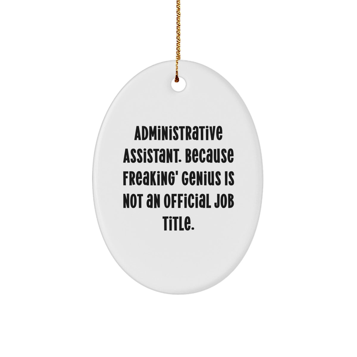 Funny Administrative Assistant Oval Ornaments Gifts from Family for Coworkers Christmas Unique Ornaments - Image 1