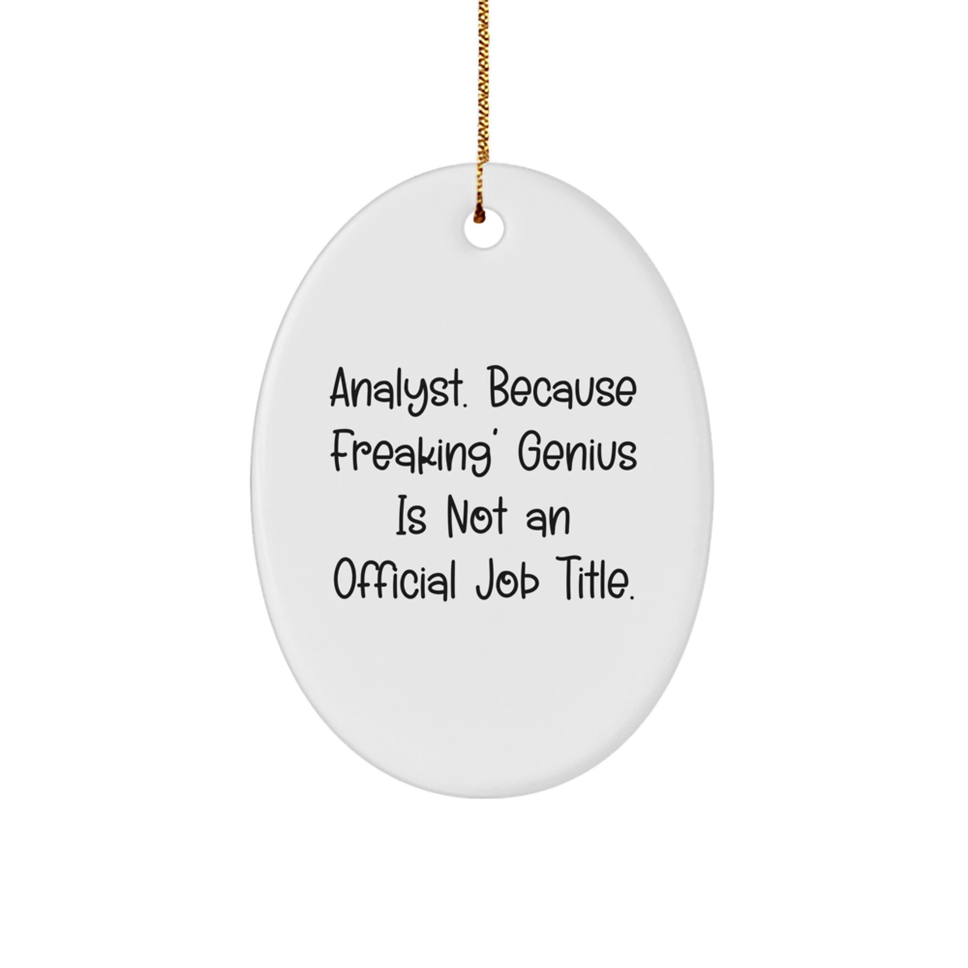 Funny Analyst Gifts for Christmas Oval Ornament for Men or Women Friends Coworkers Family - Oval Shaped MDF Board with Sublimation Print - Image 1