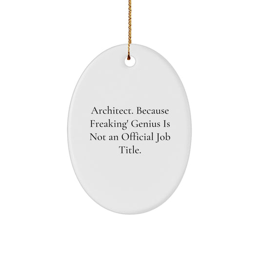 Architect Christmas Ornament for Him Gift Because Genius Is Not a Title - Image 1