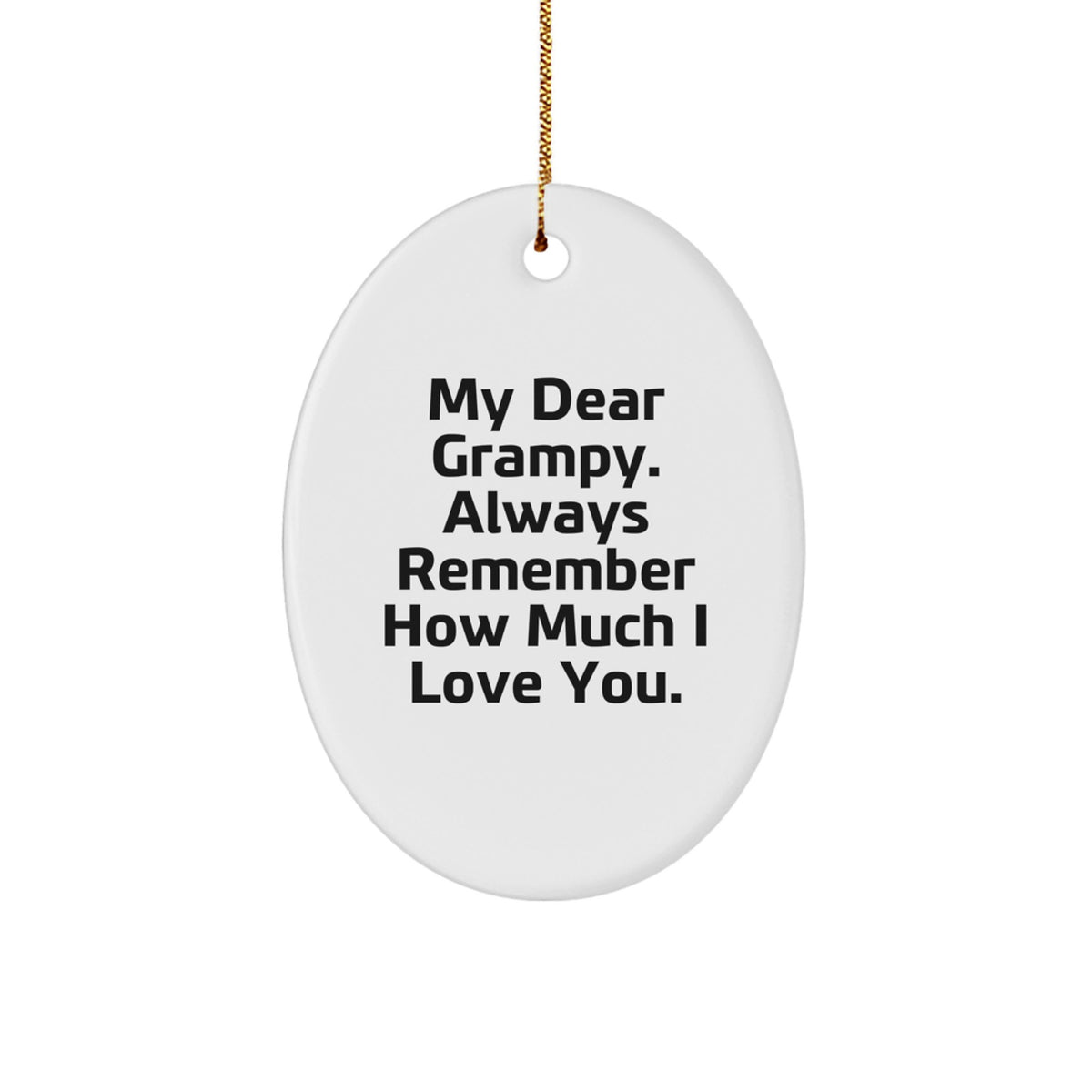 Grampy Keepsake Oval White Durable Christmas Ornament Gift for Him - Image 1