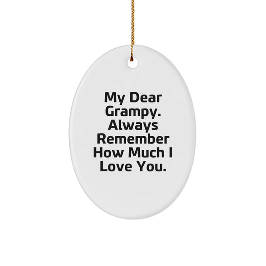 Grampy Keepsake Oval White Durable Christmas Ornament Gift for Him - Image 1