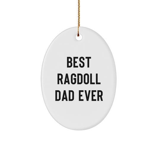 Funny Ragdoll Cat Oval Ornament Gifts from Dad to Best Ragdoll Dad Ever, Unique Christmas Unique Gifts for Cat Lovers, Oval Shaped Decorations - Image 1