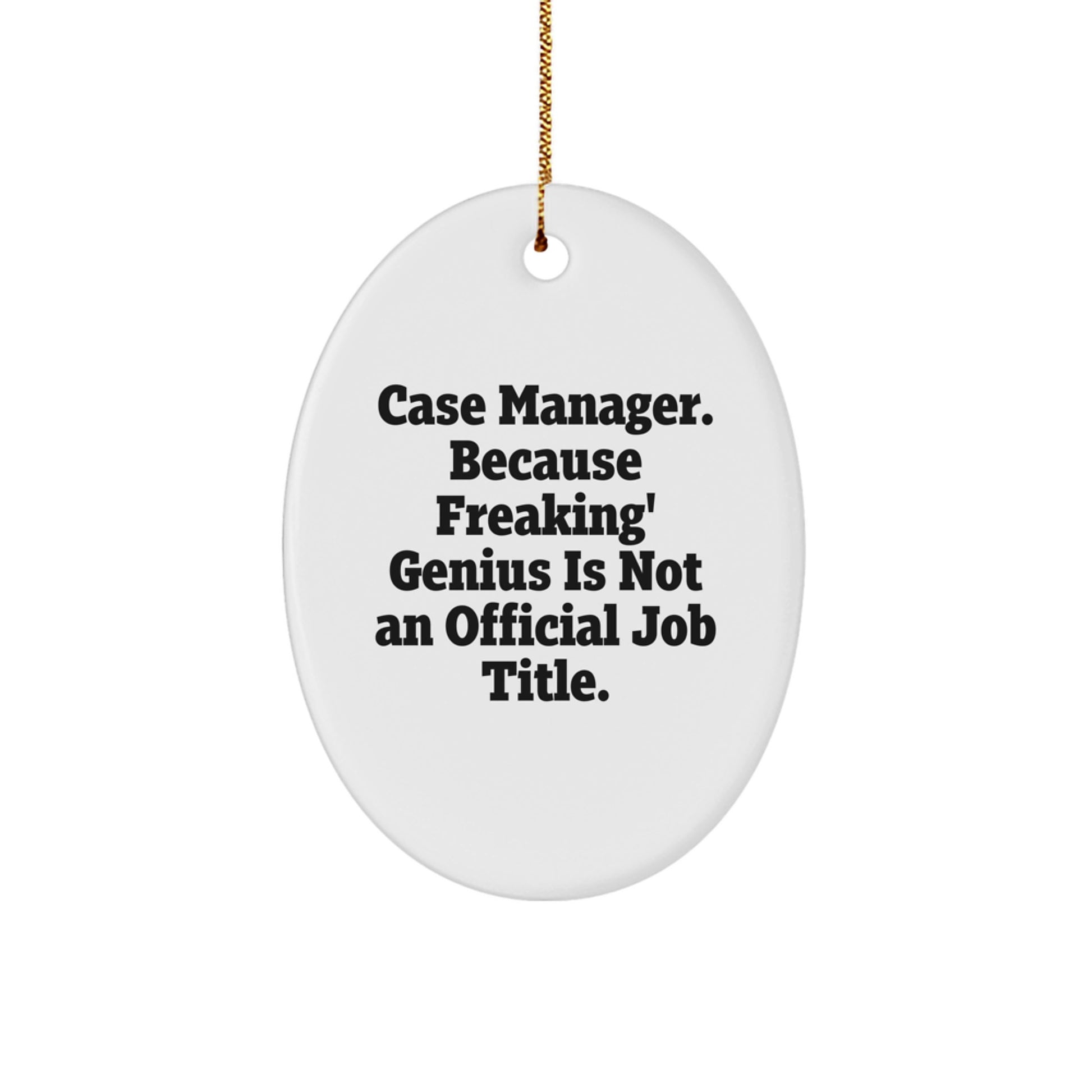 Funny Christmas Unique Gifts for Case Manager - Oval Ornament, Case Manager Gifts from Friends, Case Manager Appreciation, Oval Decorations - Image 1