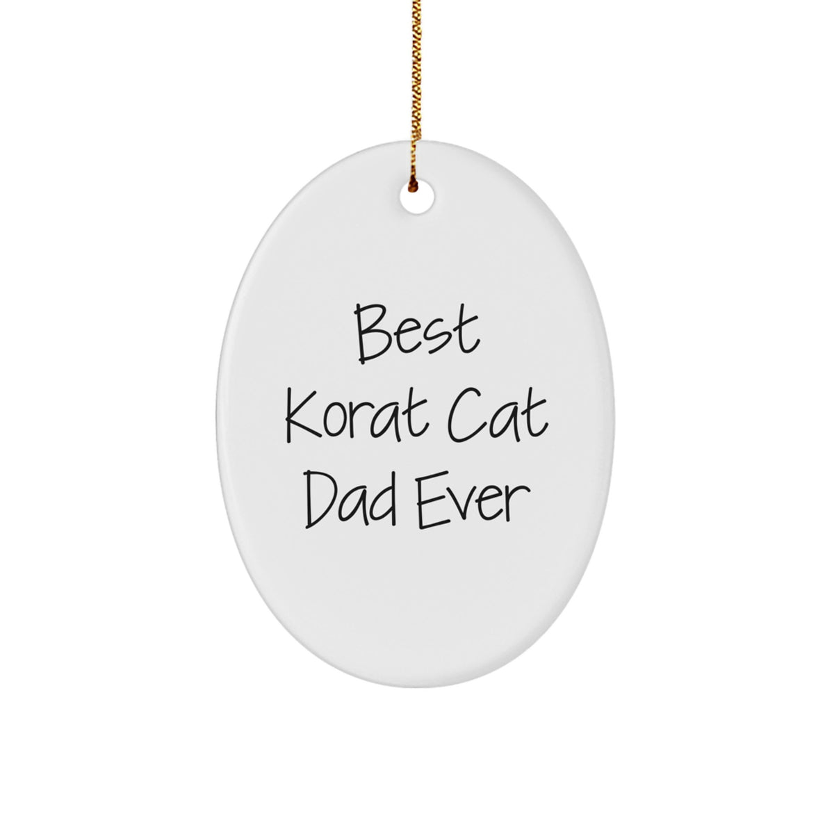 Christmas Gift for Teens – Surprise Korat Cat Dad Oval Ornament - Image 1