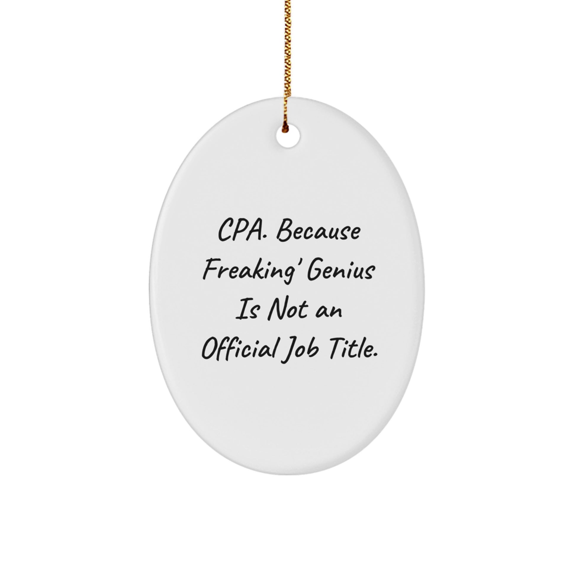 CPA Gifts from Friends Funny Oval Ornament for Christmas Unique Gifts for CPAs and Men - Image 1