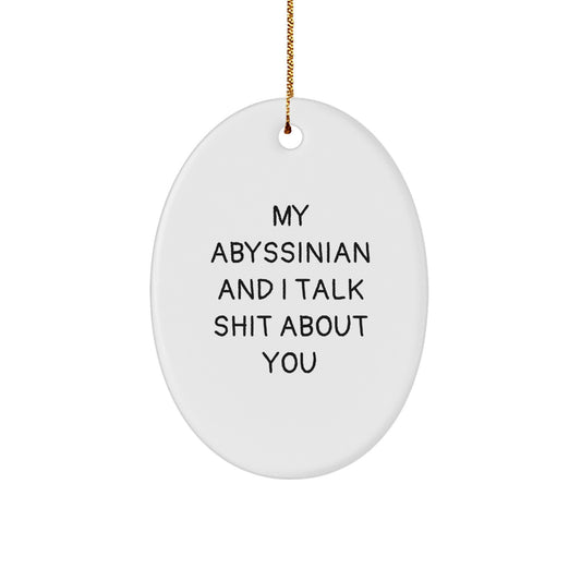 Funny Abyssinian Cat Gifts - Oval Ornament for Christmas Unique Gifts from Friends to Abyssinian Cat Lovers - Image 1