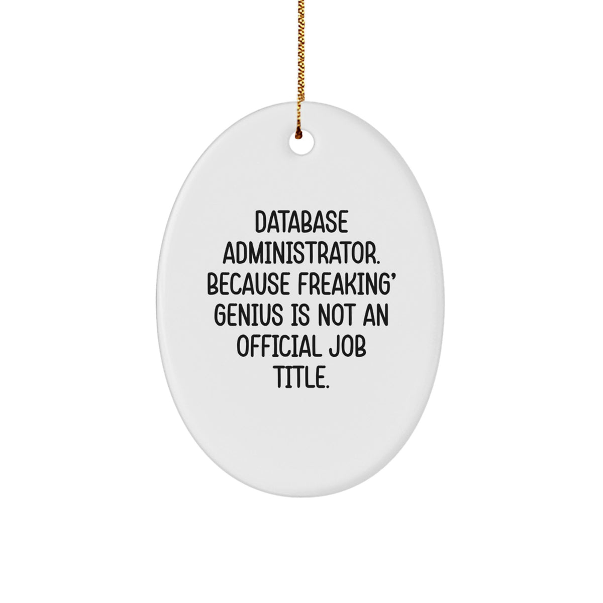 Funny Quote Oval Ornament for Database Administrators, Unique Gifts from Friends to Database Administrator Team Members, Christmas Decoration - Image 1