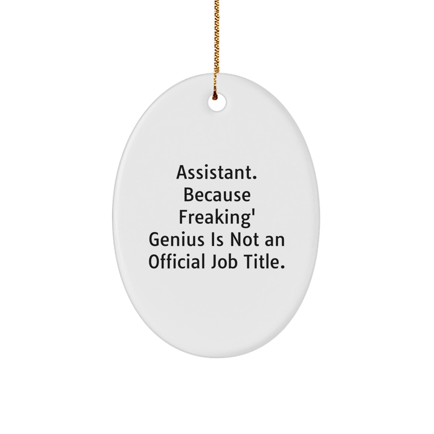 Funny Assistant Oval Ornament Gifts from Men to Friends for Christmas - Oval Shaped Assistant Decor - Image 1