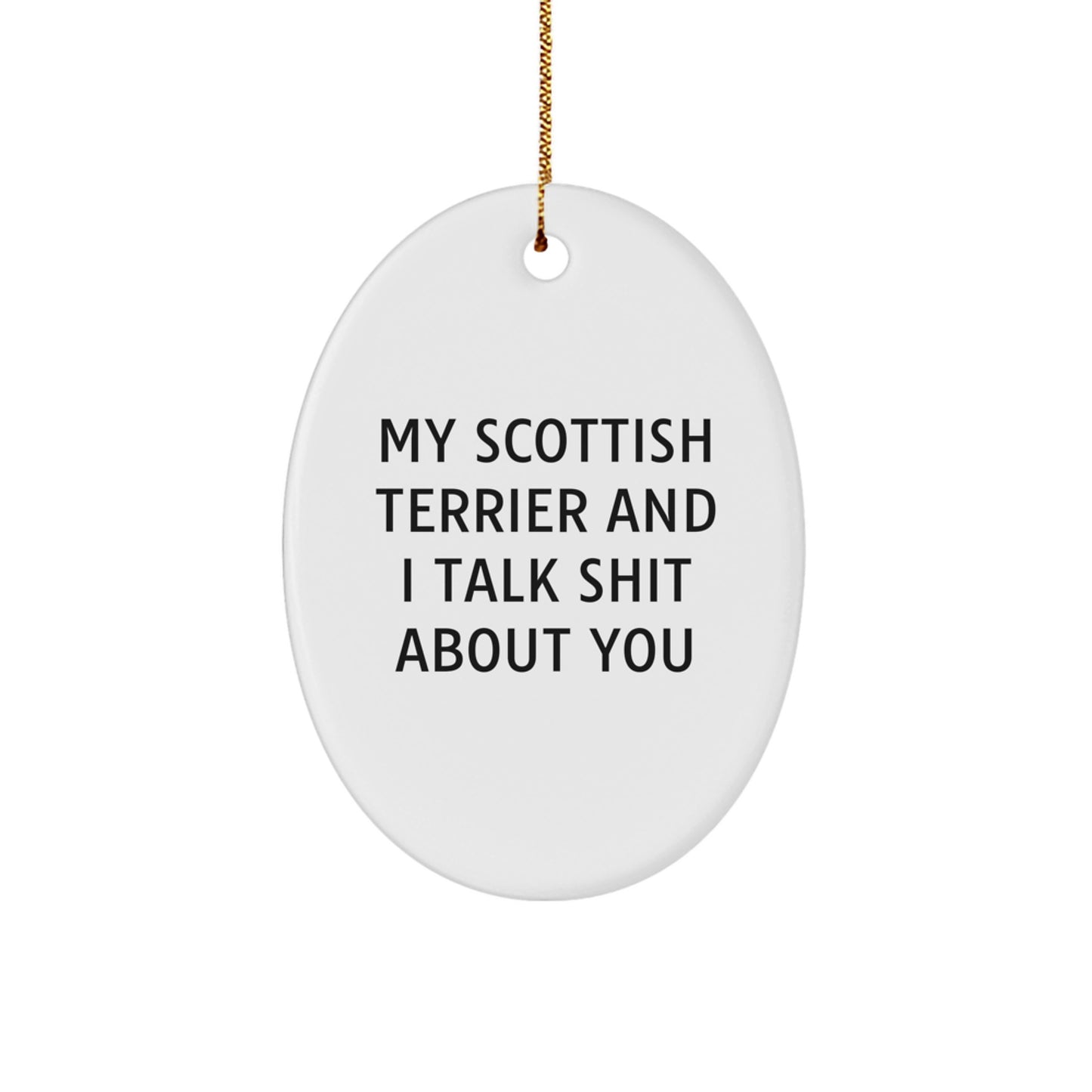 Scottish Terrier Oval Ornament Christmas Gift for Coworkers Idea - Image 1