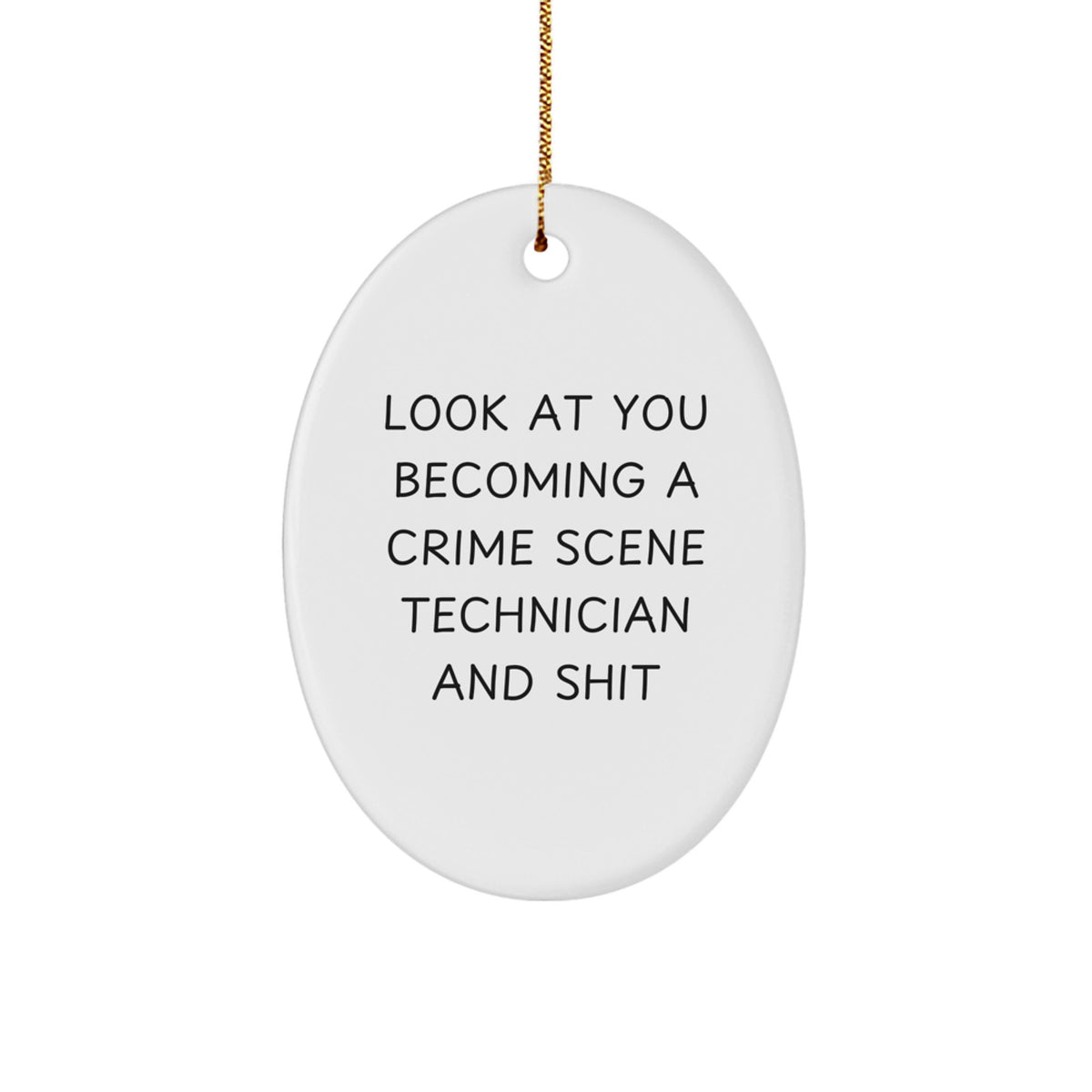 Crime Scene Technician Oval Christmas Ornament Keepsake Gift for Him - Image 1