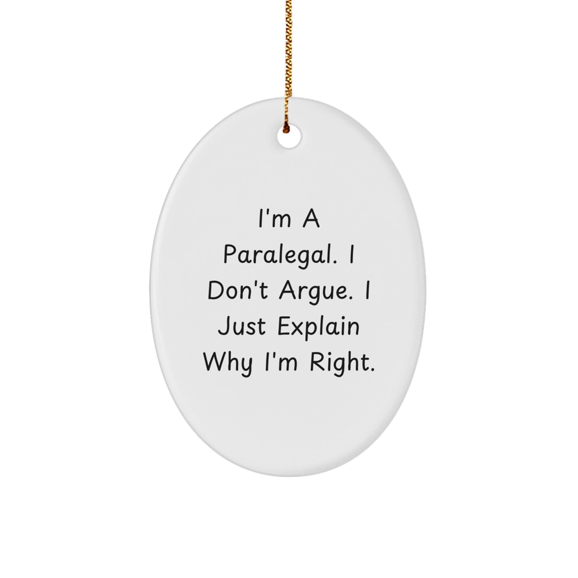 Christmas Gift for Teens Surprise Paralegal Oval Ornament Bright - Image 1