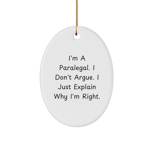 Christmas Gift for Teens Surprise Paralegal Oval Ornament Bright - Image 1