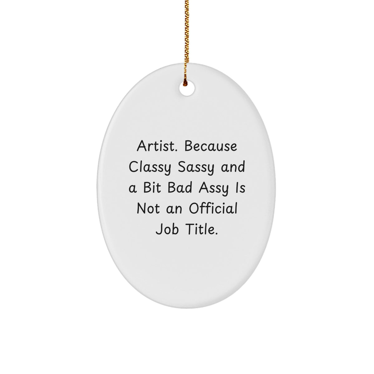 Oval Artist Christmas Ornament Gift for Coworkers Idea - Image 1