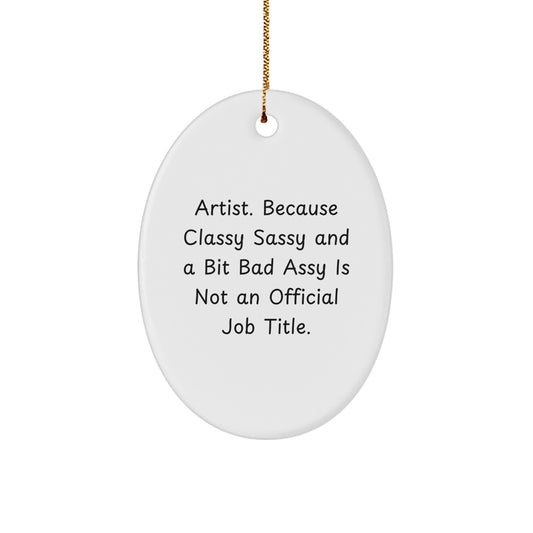 Oval Artist Christmas Ornament Gift for Coworkers Idea - Image 1